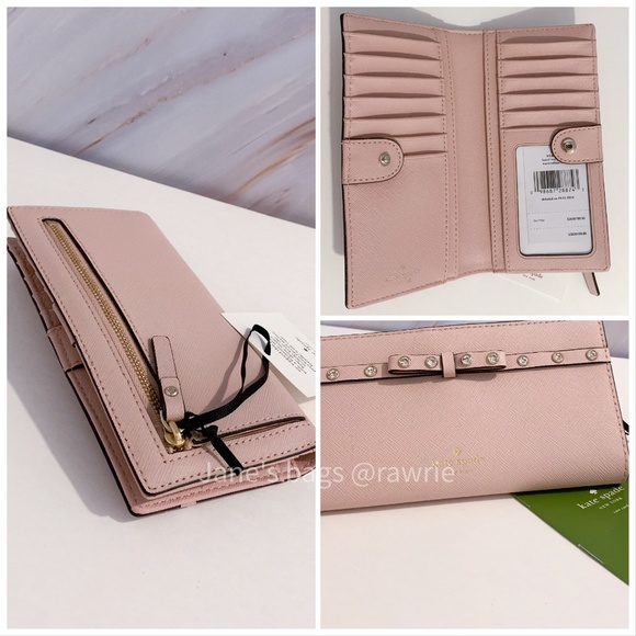 New Kate Spade Jeweled Bow Stacy Wallet - Picture 2 of 3